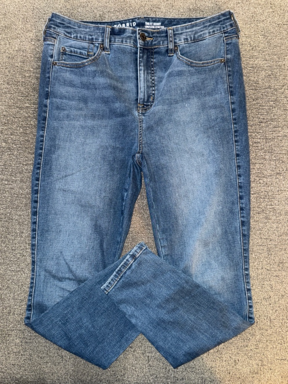 torrid Trio Fit Limitless stretch Medium Blue Denim Jeans